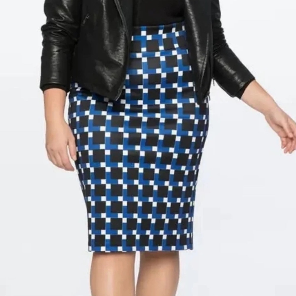 Eloquii Geo Print Neoprene Pencil Skirt NWT Size 24